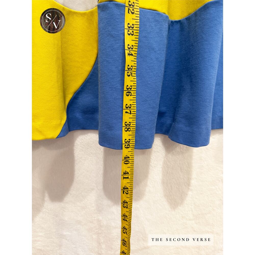 Boden Matilda Ponte Midi Dress Colorblock Navy Yellow Blue Size 10 - Picture 6 of 9